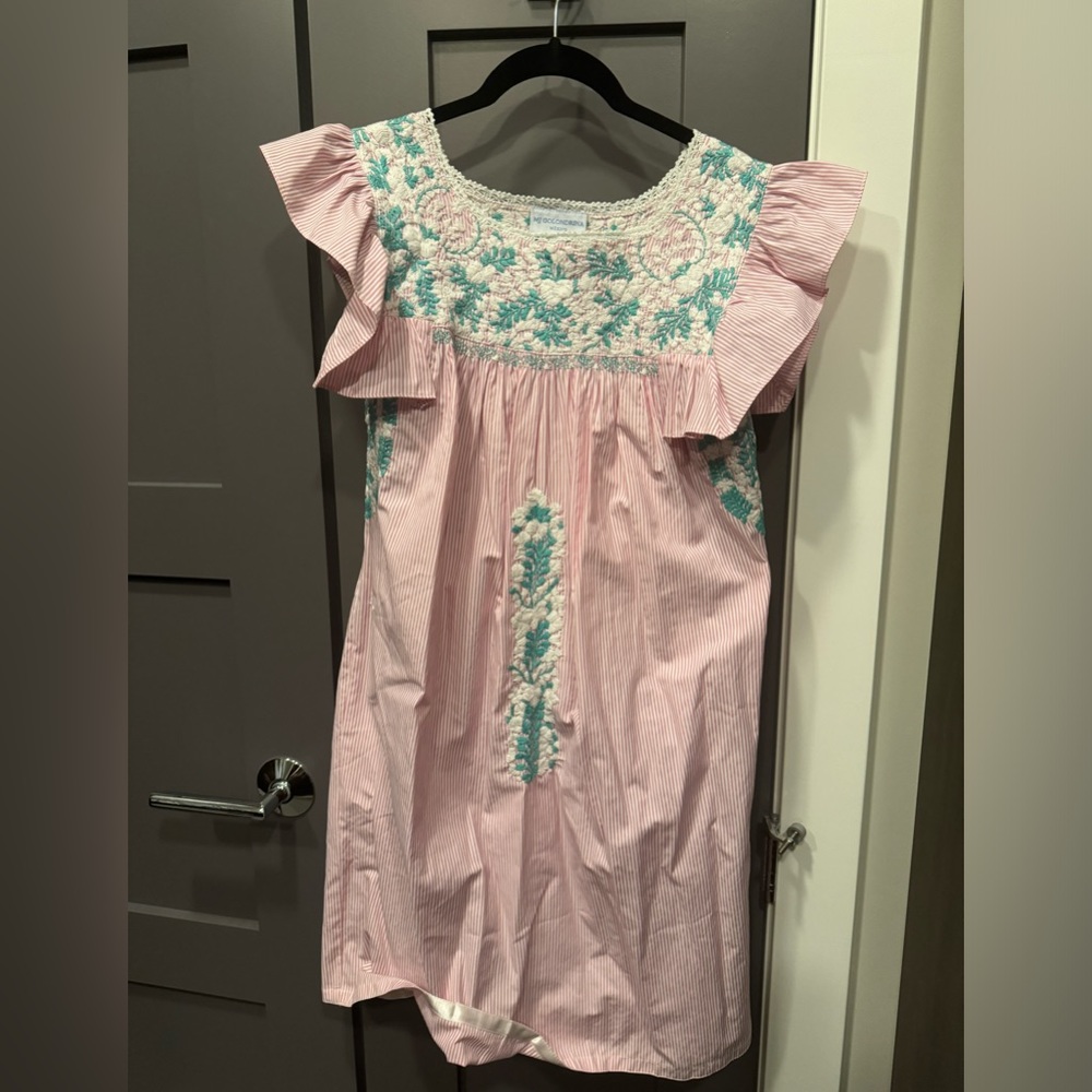 Mi Golondrina Soledad Embroidered Shift Dress